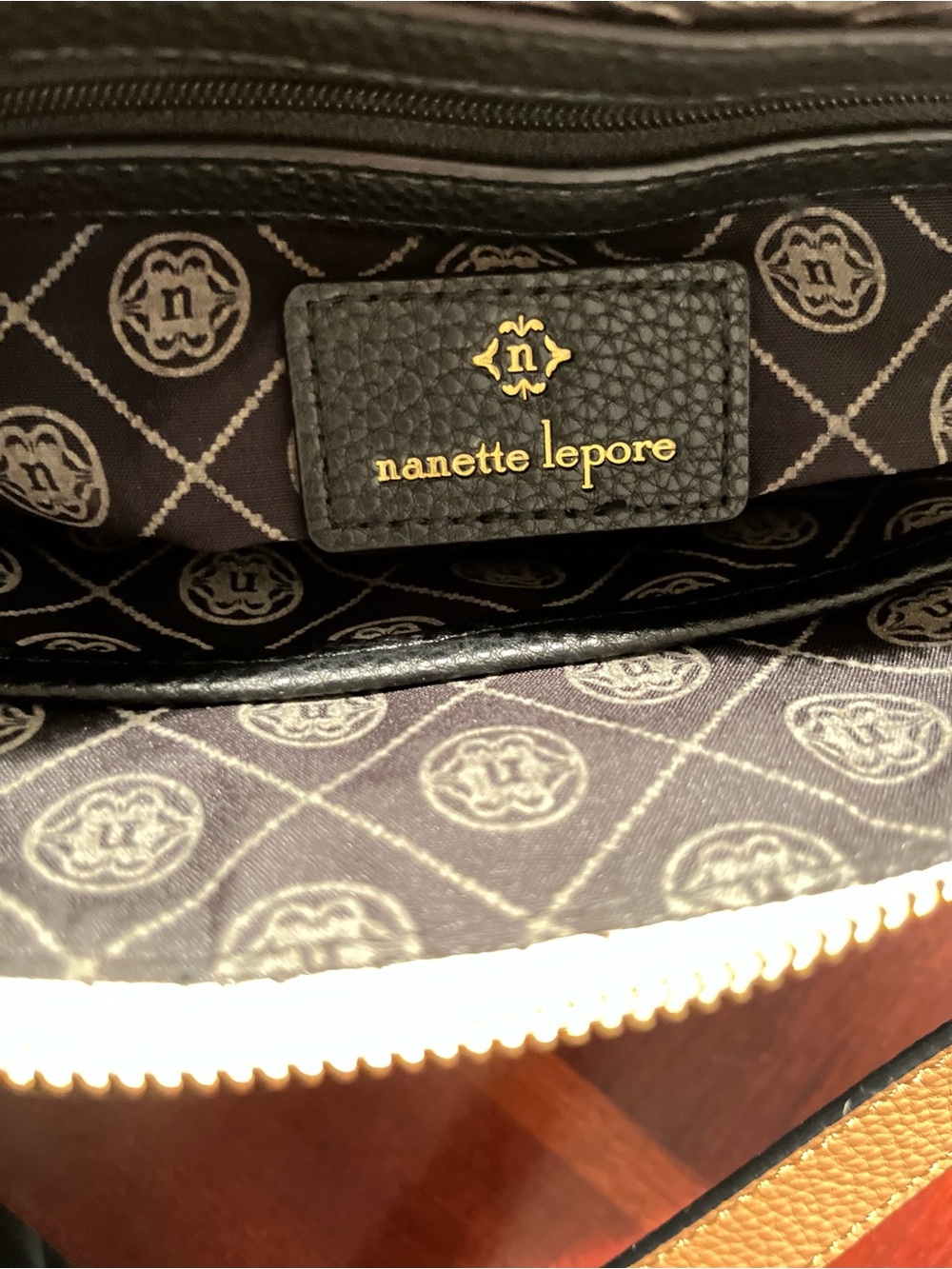 Nanette Lepore Black and Cream Two-Tone Pebbled Crossbody - Picture 2 of 10